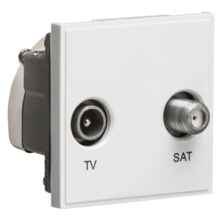 Diplexed TV /SAT TV Outlet Module - White