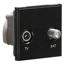 Diplexed TV /SAT TV Outlet Module - Black