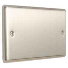Satin Stainless Steel & Grey Blank Plate	 - 2 Gang Double