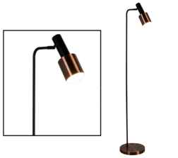 Matt Black & Antique Copper 1 Light Floor Lamp - 3053CU 