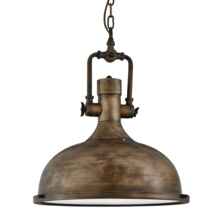 Industrial Pendant with Frosted Diffuser BG - Black Gold