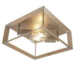 Brushed Silver & Gold Flush Ceiling Light - 2412-2SI