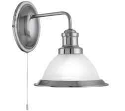 Satin Silver Switched Wall Light - 1481SS