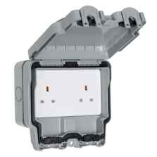 IP66 Double Outdoor Weatherproof Socket - 2 Gang Unswitched