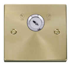 Satin Brass Locking 20a DP Switch - Isolator
