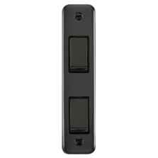Curved Black Nickel Double Architrave Light Switch - With Black Interior