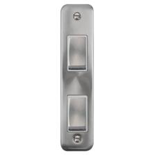 Curved Satin Chrome Double Architrave Light Switch
