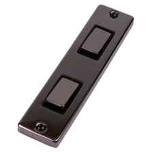 Black Nickel Double Architrave Light Switch	 - 2 Gang