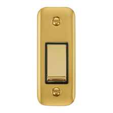 Polished Brass Architrave Switch - With Black Interior