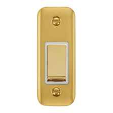Polished Brass Architrave Switch - With White Interior