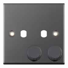 Black Nickel **EMPTY** LED Dimmer Plate - 2 Gang EMPTY