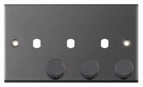Black Nickel **EMPTY** LED Dimmer Plate - 3 Gang EMPTY