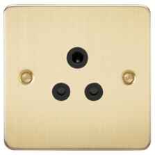 Flat Plate Brushed Satin Brass 5a Lighting Socket - Unswitched