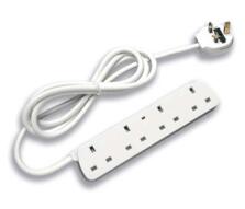 Extension Lead - 13A 4 Gang Extension - White