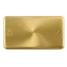 Curved Satin Brass Blank Plate - 2 Gang Double