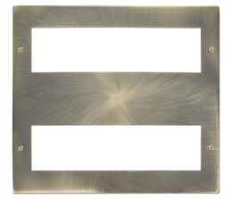 Large Media Front Plate - 16 Module Plate - Antique Brass