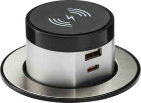  Wireless QI Desktop Charger with Pop Up Dual Charger - SK0015