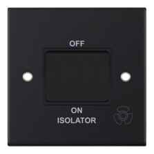 Slimline Matt Black Fan Isolator Switch - Fan Isolator