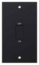Slimline Matt Black 45A DP Cooker/Shower Switch - Vertical Without Neon