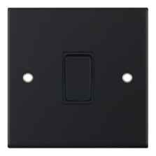 Slimline Matt Black 20A DP Isolator Switch - Without Neon