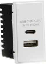 USB Charger Module Euro date Type A&C (3.1A)   - White