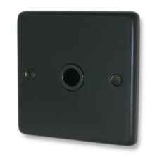 Matt Black Switched Fused Spur 13A - Flex Outlet Plate - Unswitched