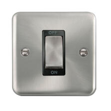 Curved Satin Chrome 45A Cooker / Shower Switch