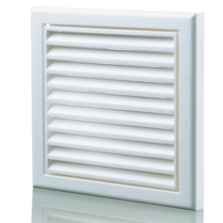 White Vent Grille Fixed Louvre	 - 4" 100mm