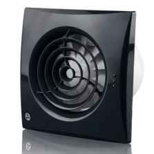 Black Quiet Extractor Fan 4" 100mm IP45 Zone 1 - With timer function