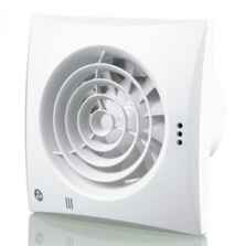 White Quiet Extractor Fan 4" 100mm IP45 Zone 1 - With humidistat and timer