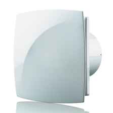 White Quiet Designer Extractor Fan 4" 100mm IP45 Zone 1 - With humidistat and timer
