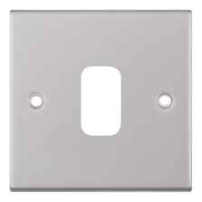 Slimline Satin Chrome Build Your Own Light Switch - 1 Gang Empty Plate
