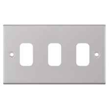 Slimline Satin Chrome Build Your Own Light Switch - 3 Gang Empty Plate