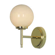 Satin Brass IP44 Globe Wall Light - Satin Brass