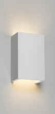 White Cuboid Up & Down Plaster Wall Light  - Curved