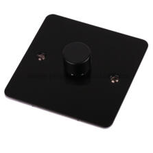 Flat Plate Matt Black LED Compatible Dimmer Switch