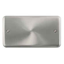 Curved Satin Chrome Blanking Plates - Double 2 Gang