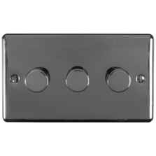 Black Nickel Dimmer Switch Led Compatible - 3 Gang 2 Way Triple