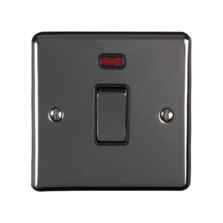 Black Nickel 20A DP Isolator Switch - 1 Gang With Neon