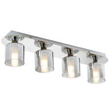 Polished Chrome 4 Light G9 Ceiling Fitting With Smoked Glass - 4 Light 