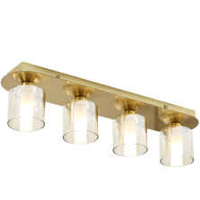 Satin Brass 4 Light G9 Ceiling Fitting With Champagne Glass - 4 Light