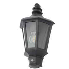 Black Half Lantern With Photocell - With Photocell 