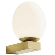 Satin Brass Single LED Globe Wall Light IP44 3W - 1 Light