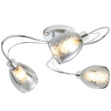 Polished Chrome 3 Light G9 Ceiling Light With Smoked Glass Shades - 3 Light
