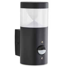 Black LED Wall Light with PIR Sensor