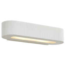 White Plaster E14 Up and Down Wall Light - Paintable - 2 Light Fitting
