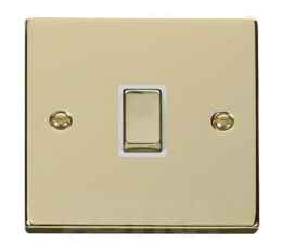 Polished Brass 20A DP Switch - No Flex Out Ingot - With White Interior