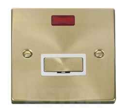 Satin Brass Unswitched Fused Spur & Neon Ingot - With White Interior