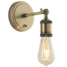 Antique Brass Industrial Wall Light With Switch  - Light Fitting