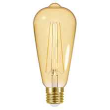 Antique Brass Industrial Vintage Low Ceiling 3 Light  - 5w ST64 Dimmable LED Vintage Filament Lamp E27